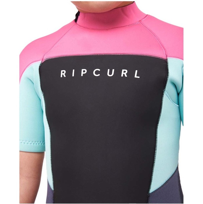 2023 Rip Curl Junior Omega 1.5mm Back Zip Shorty Wetsuit 113BSP - Pink